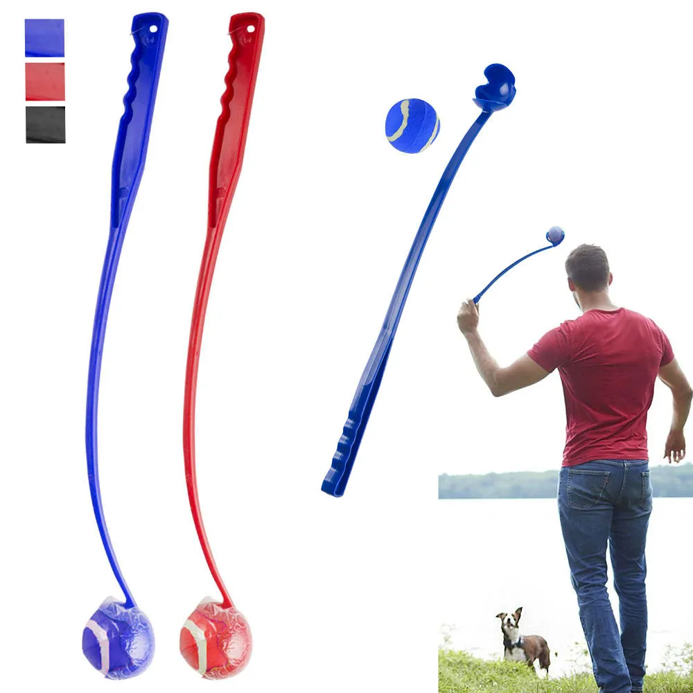 2 Sets Dog Ball Thrower Launcher Fetch Retrieve Tennis Chucker Scoop Toss Pet