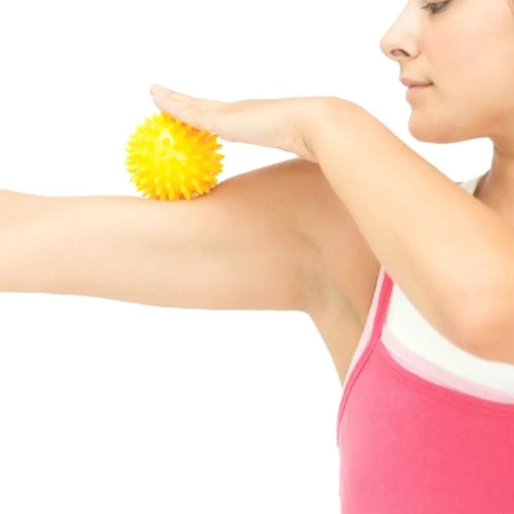 2 Spiky Massage Ball Roller Reflexology Hand Foot Body Stress Relief Fitness