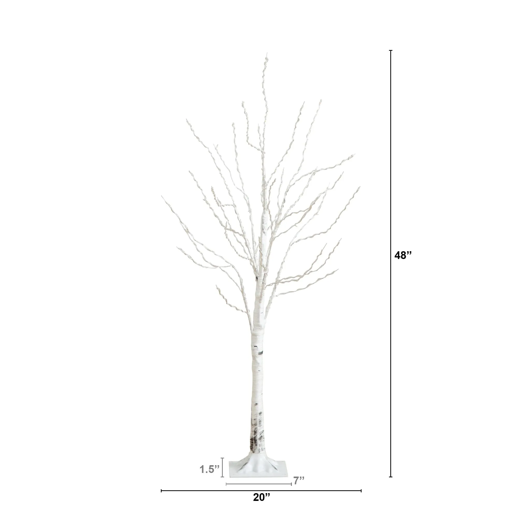4’ Pre-Lit Artificial White Birch Tree with 240 Color Changing LED Lights
