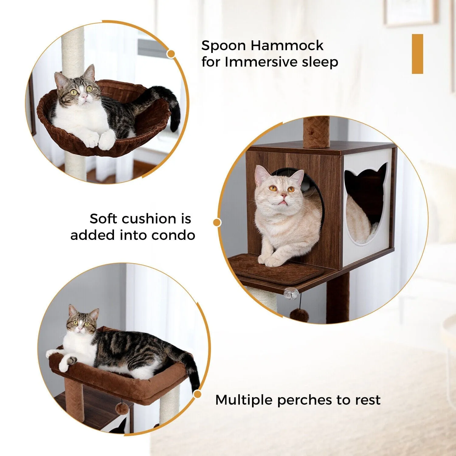 56" Multi Level Cat Scratching Post / Tree / Pole