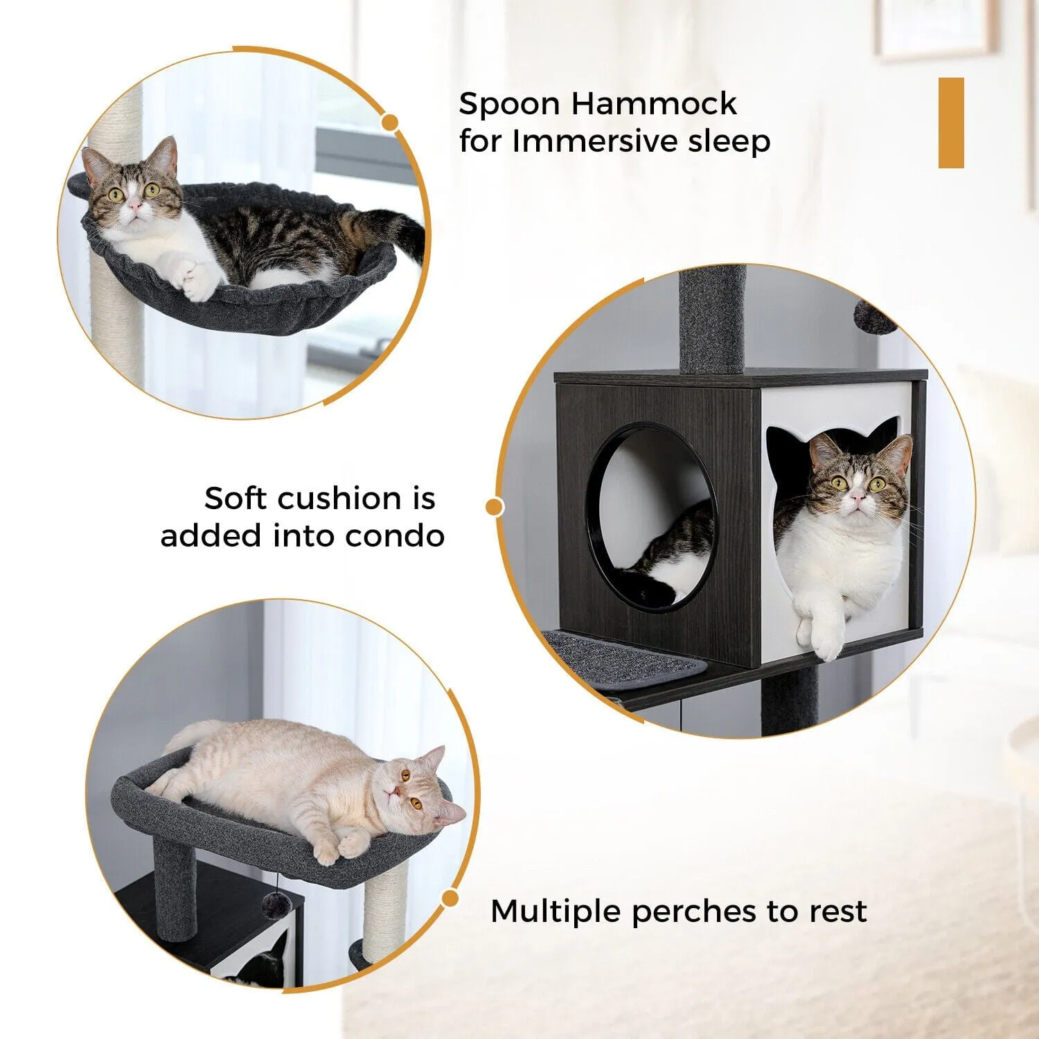 56" Multi Level Cat Scratching Post / Tree / Pole