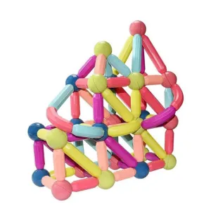 64Pcs Stacking Magnetic Sticks And Balls Game For Kids Toy Ba-318