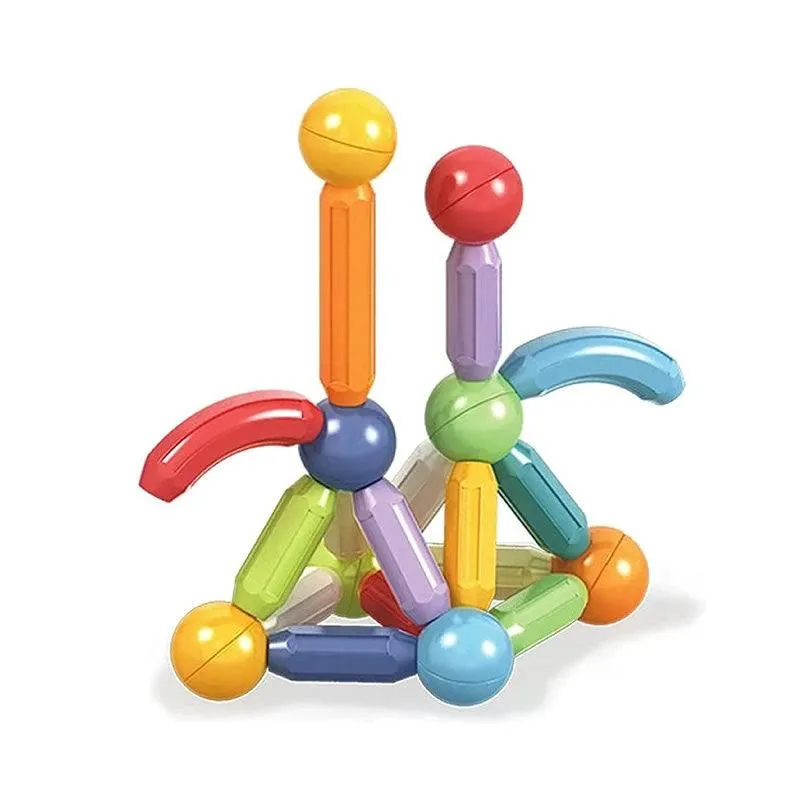 64Pcs Stacking Magnetic Sticks And Balls Game For Kids Toy Ba-318