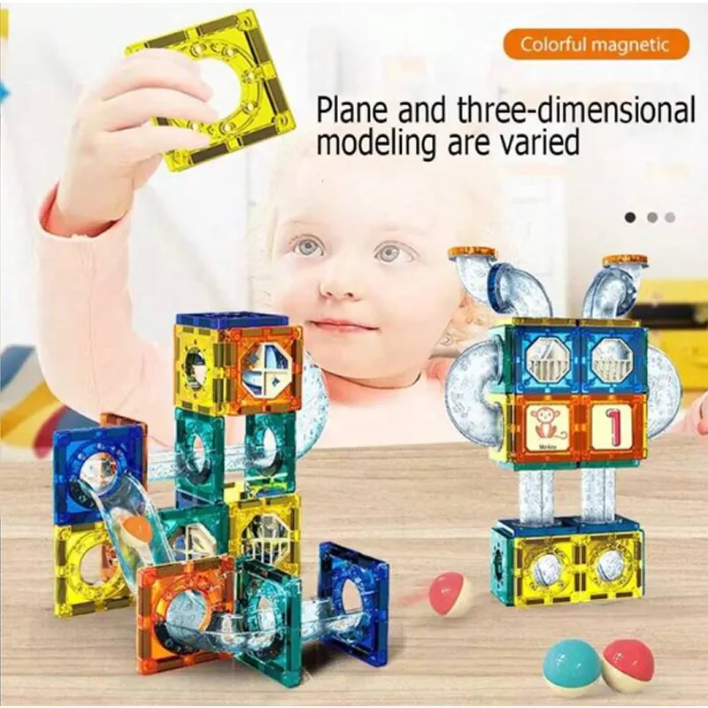 97-Piece Educational Colorful Magnetic Pipeline Building Block Set Ay-237