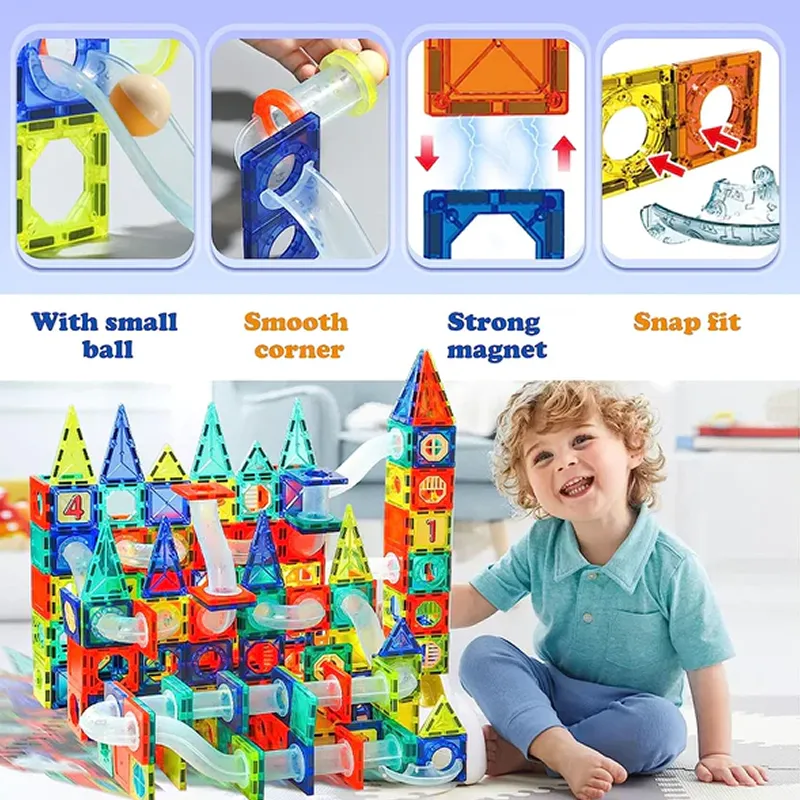 97-Piece Educational Colorful Magnetic Pipeline Building Block Set Ay-237