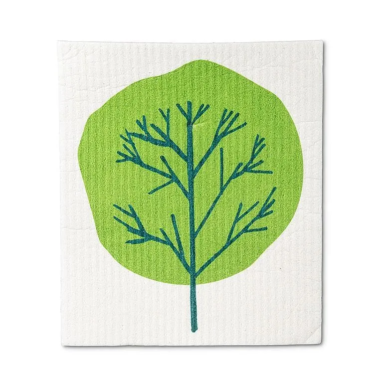 Abbott Allover Green Trees Dishcloths, Set of 2