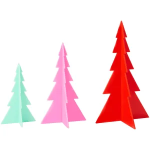 Acrylic Christmas Trees - Red, Light Pink & Mint