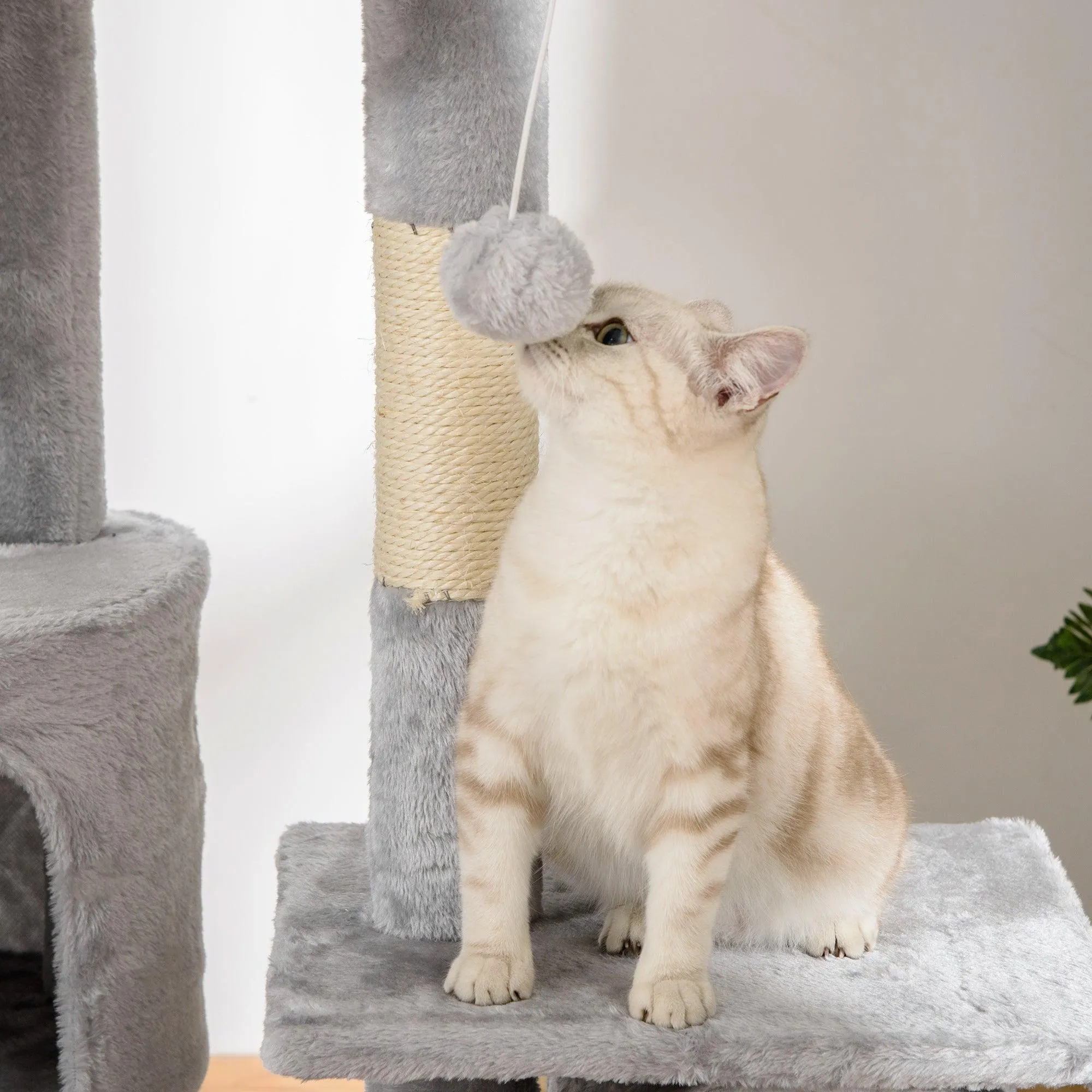 Adjustable Height Cat Tree, 240-260cm - Light Grey