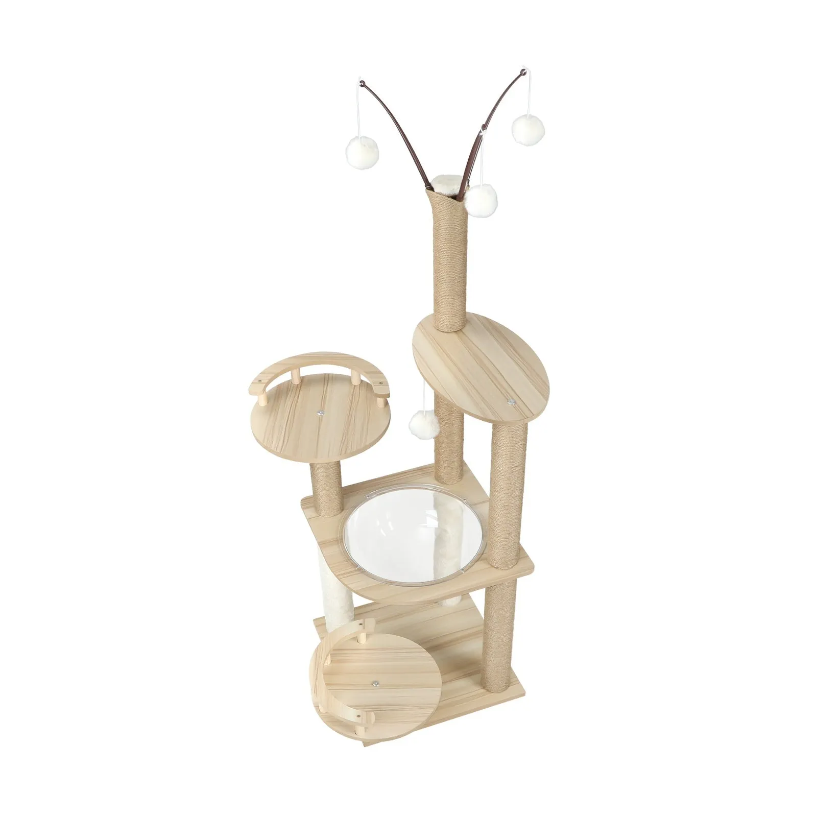 Alopet Cat Tree Tower Scratching Post Scratcher Cats Condo House Bed Wood 132cm