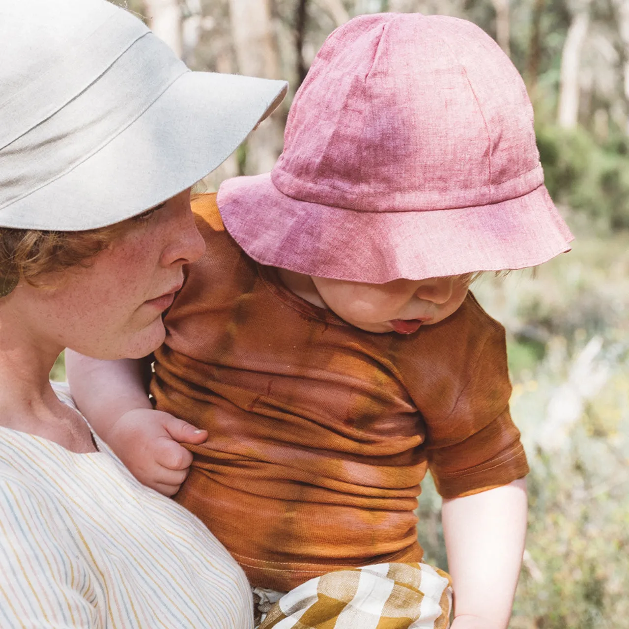 Child's Plant Dyed T-Shirt in Organic Cotton/Merino/Silk - Ochre Rose (2-12y)