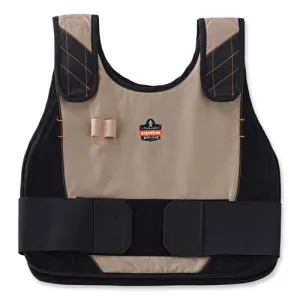 Chill-its 6215 Premium Fr Phase Change Cooling Vest W/ Packs, Modacrylic Cotton, Large/xl, Khaki, Ships In 1-3 Business Days