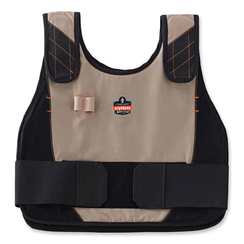 Chill-its 6215 Premium Fr Phase Change Cooling Vest W/ Packs, Modacrylic Cotton, Large/xl, Khaki, Ships In 1-3 Business Days