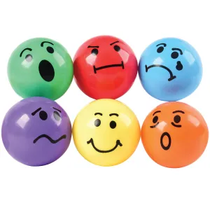 Constructive Playthings® 6-Piece Vinyl Expressive Balls Set | Emotional Development Aid