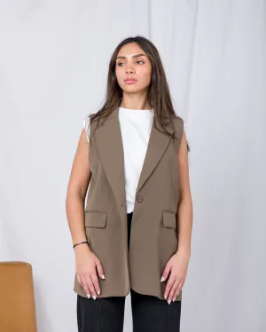 Dazy lapel neck flap detail vest Blazer 2714 - بليزر