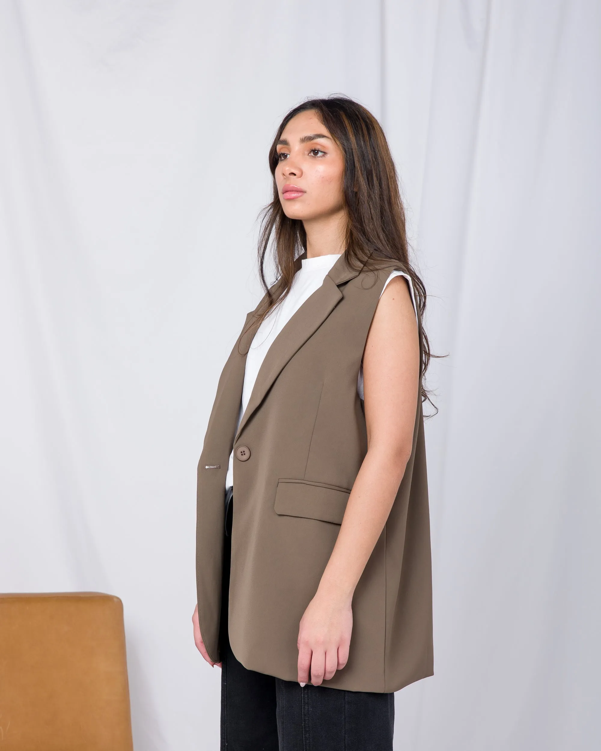 Dazy lapel neck flap detail vest Blazer 2714 - بليزر