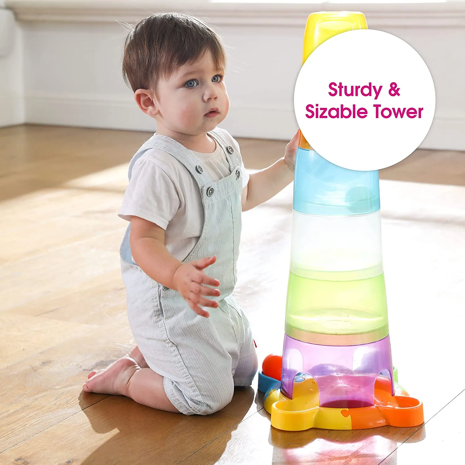 Edushape 14-Piece Stack & Drop Tower Play Set