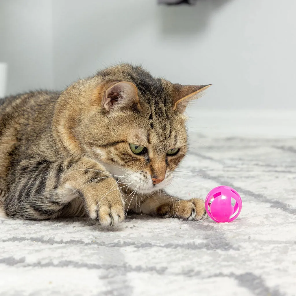 Ethical Pet Spot Slotted Balls Cat Toy Multi-Color, 4-count
