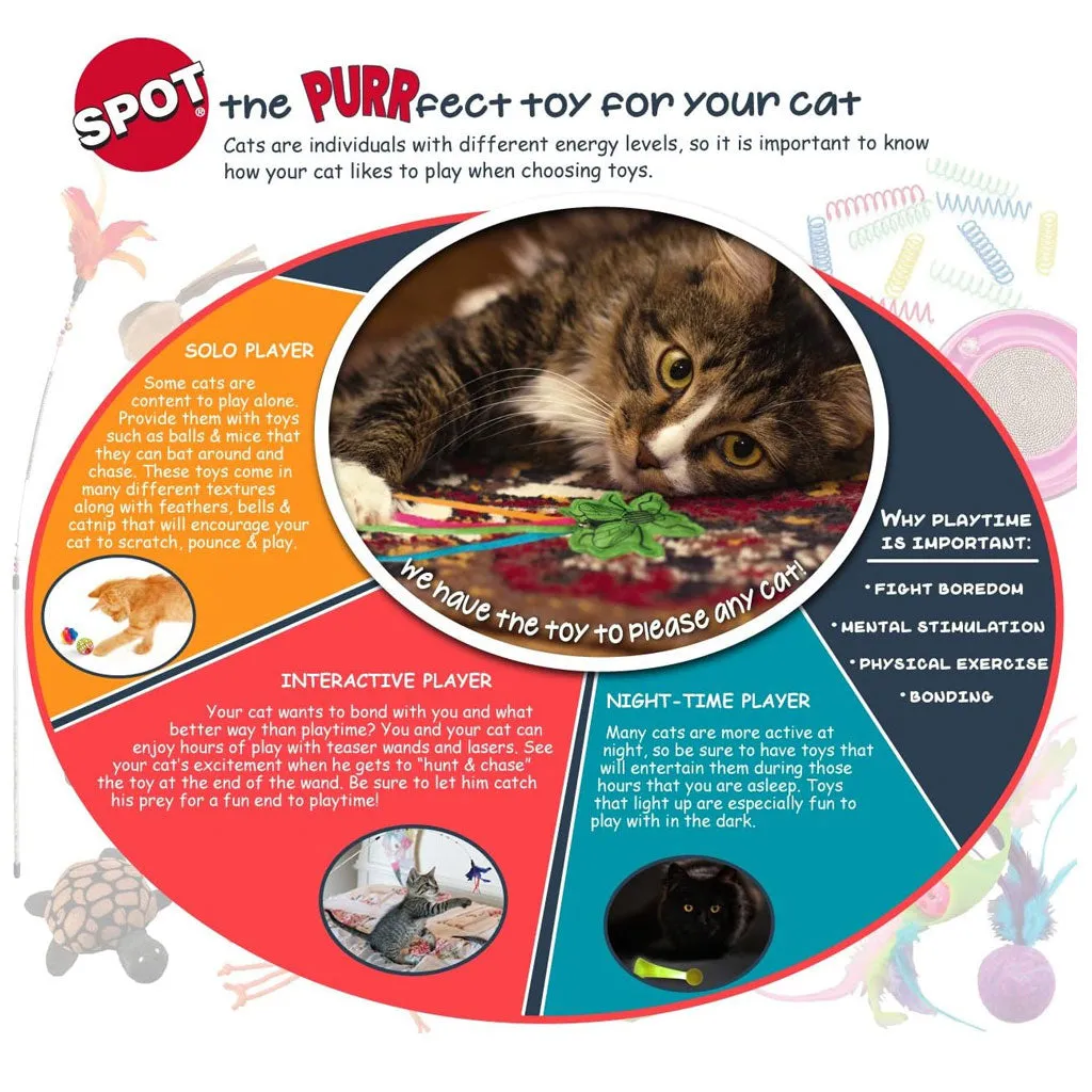Ethical Pet Spot Slotted Balls Cat Toy Multi-Color, 4-count