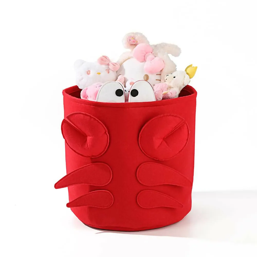 Felt Kids Cartoon Laundry Basket (Red Crab)
