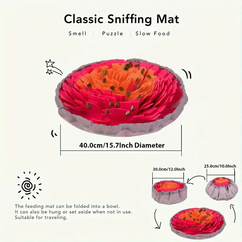 Foldable Felt Snuffle Mat for Dogs - Interactive Slow Feeding Training Toy