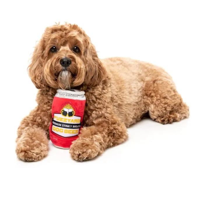 FuzzYard  - Stinky Breath Beer - Plush Dog Toy