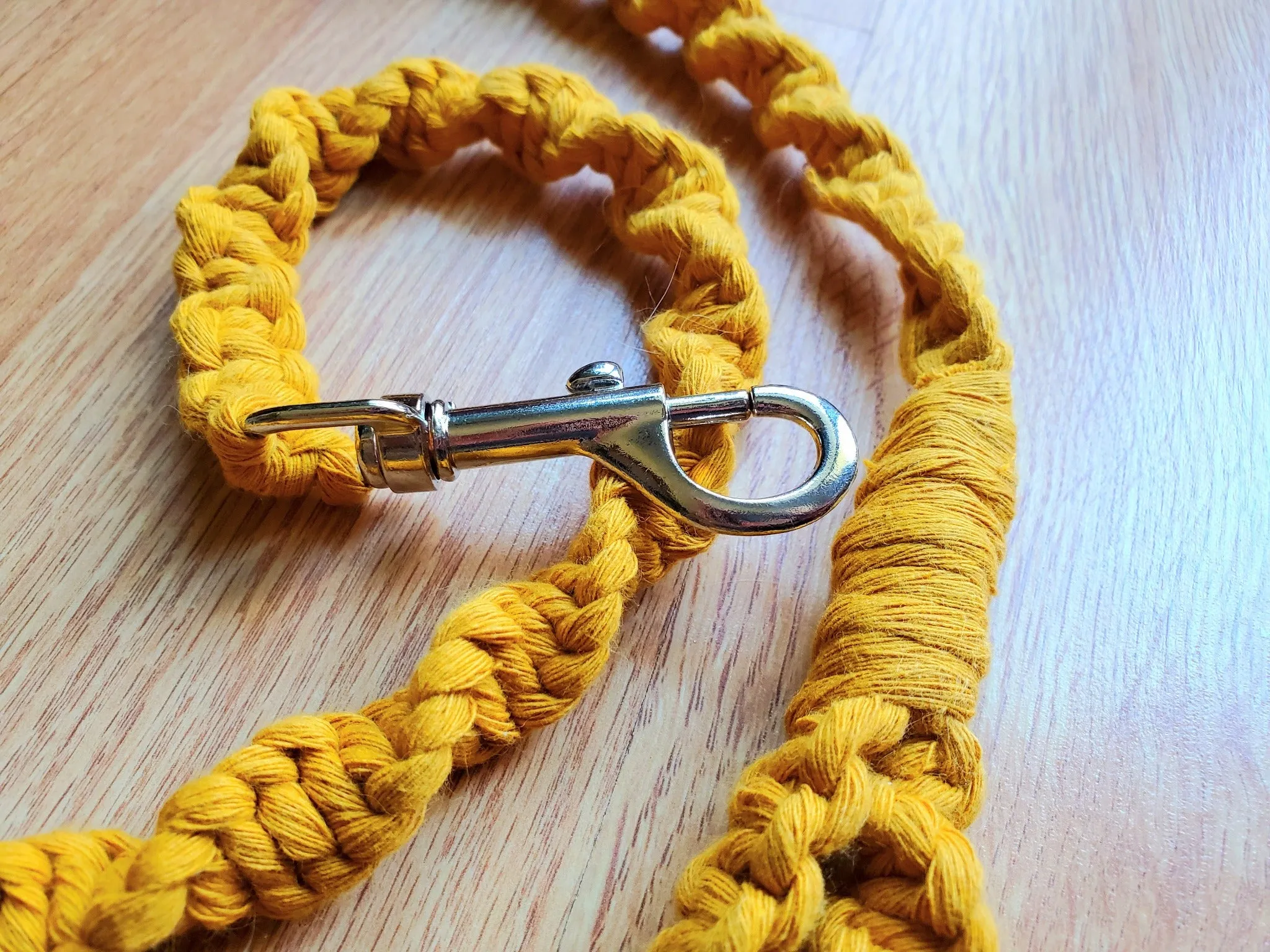 Gold Pet Leash | Twisted Macrame Style