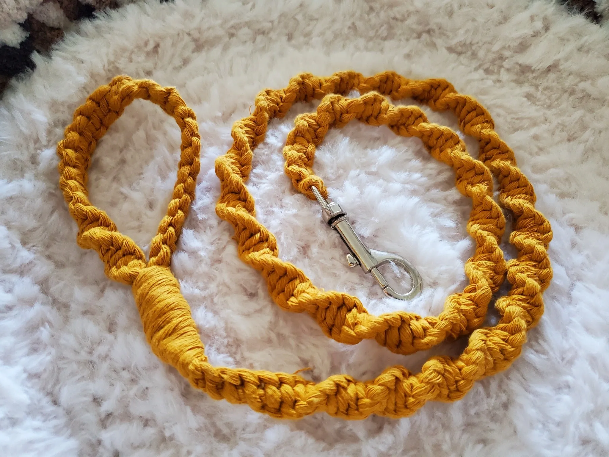 Gold Pet Leash | Twisted Macrame Style
