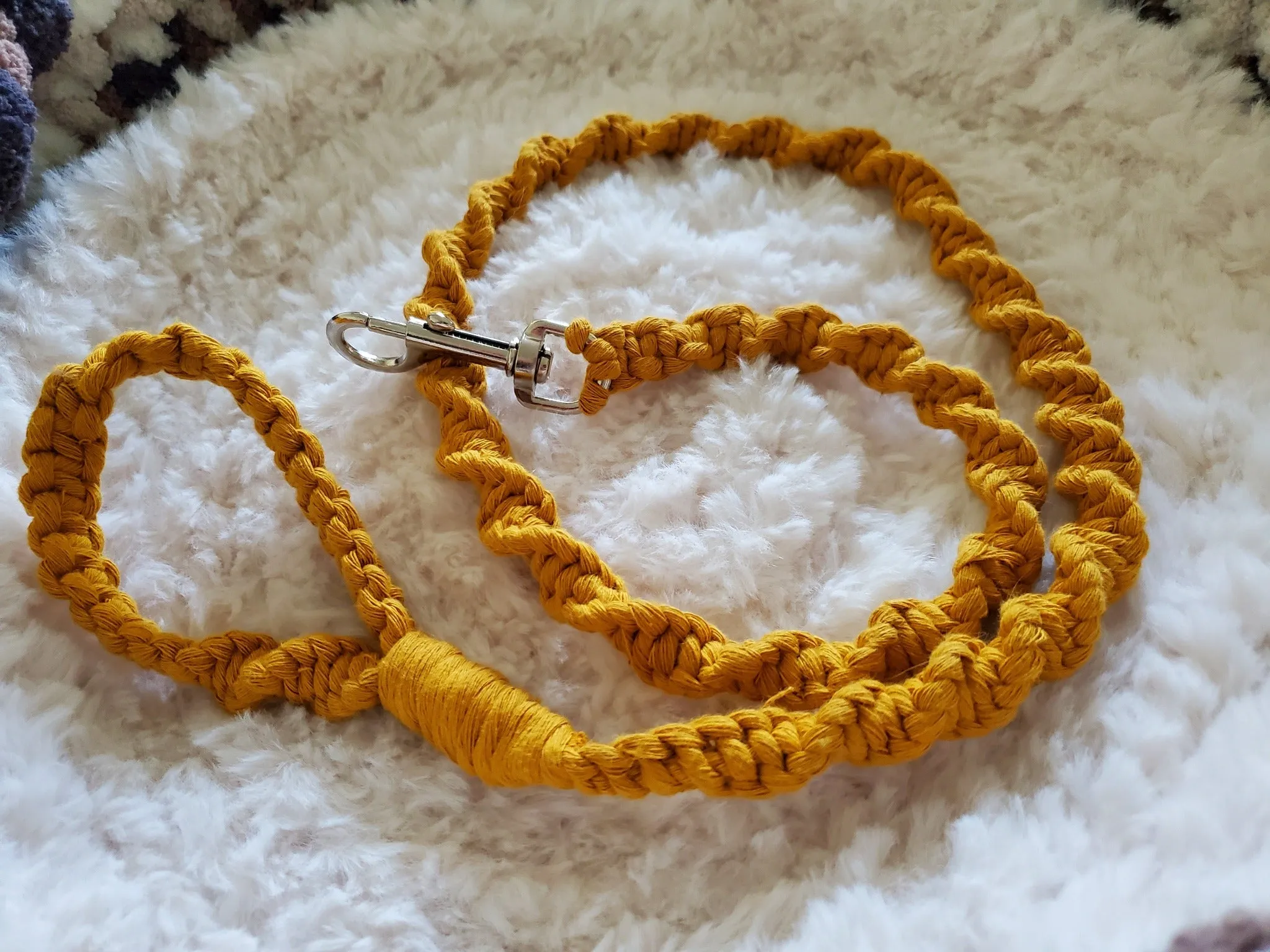 Gold Pet Leash | Twisted Macrame Style
