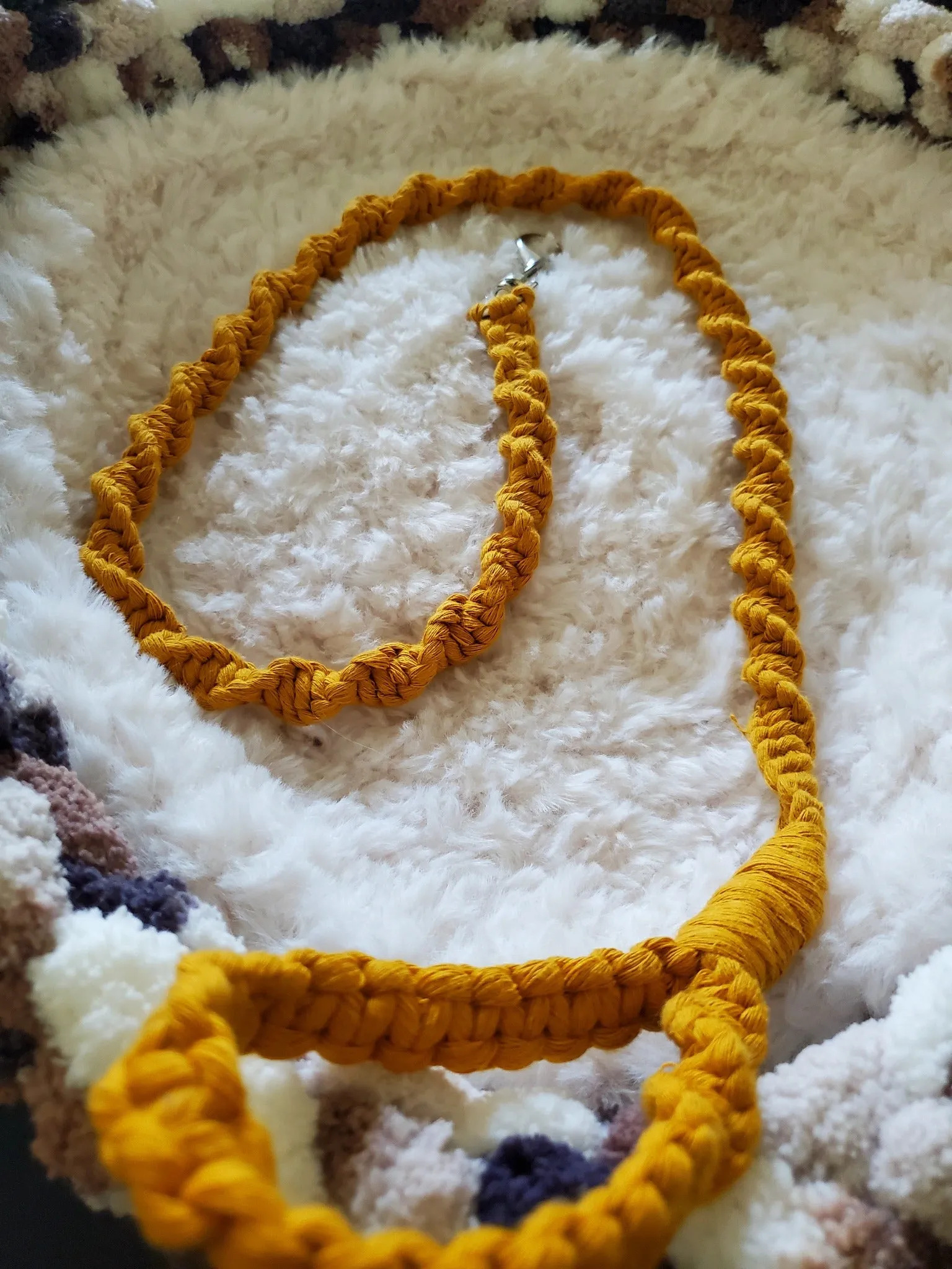 Gold Pet Leash | Twisted Macrame Style