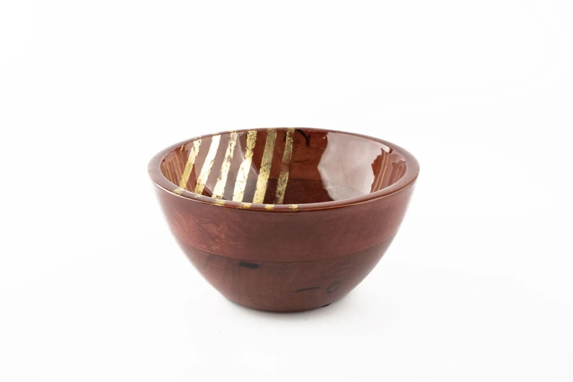 Gold Wooden Stripes Dip Bowl | 6 x 3 inches