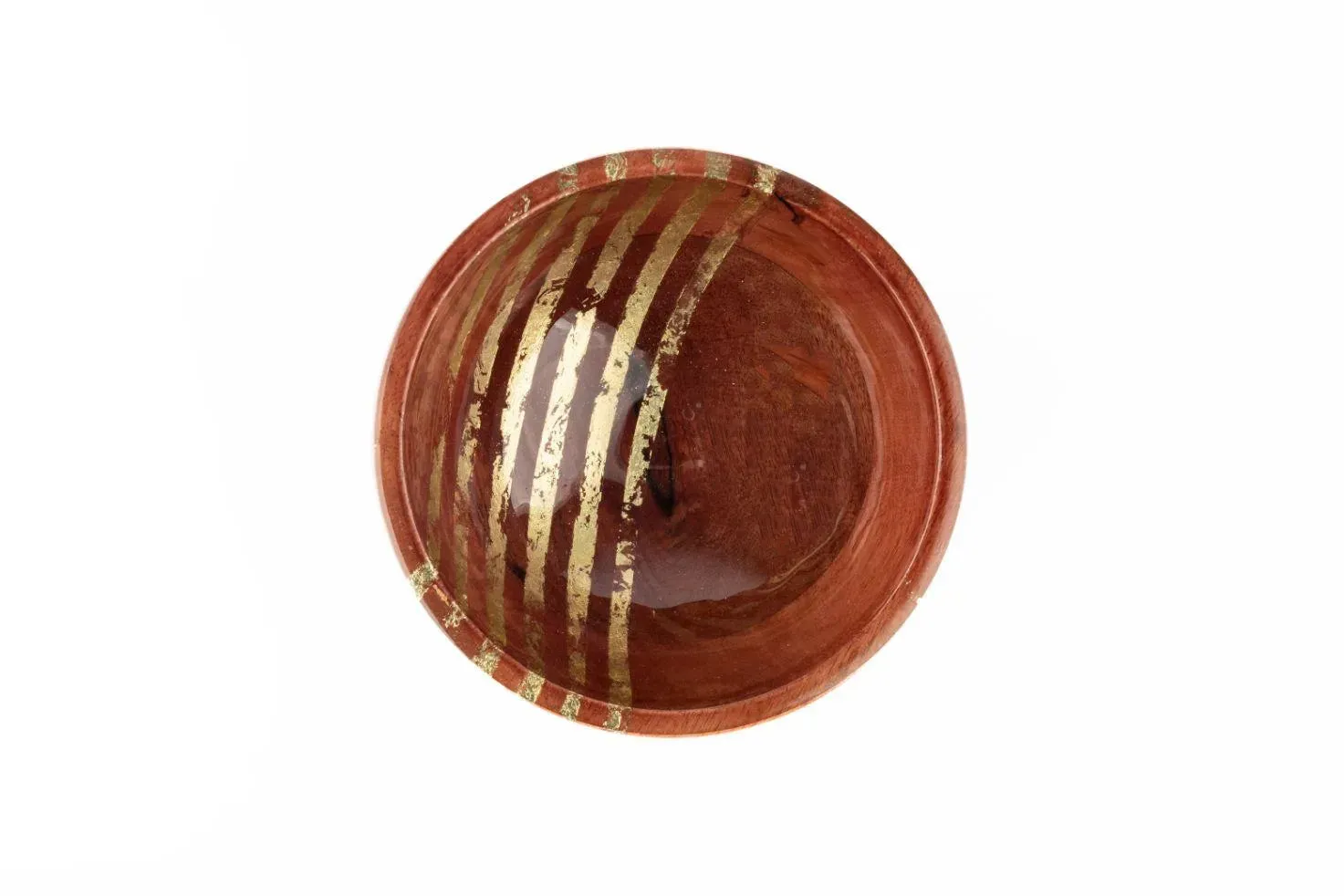 Gold Wooden Stripes Dip Bowl | 6 x 3 inches