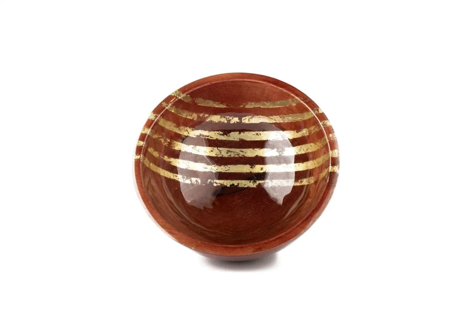 Gold Wooden Stripes Dip Bowl | 6 x 3 inches