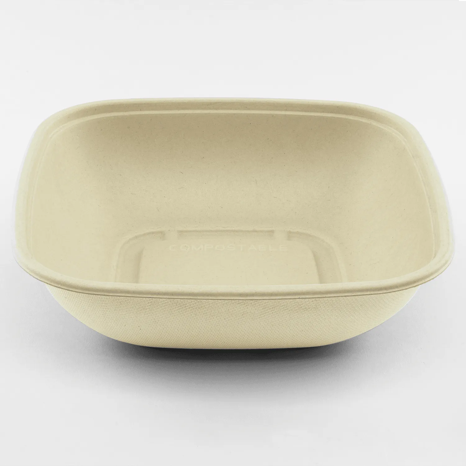Karat Earth 48oz PFAS Free Bagasse Square Bowl, Natural - 300 pcs