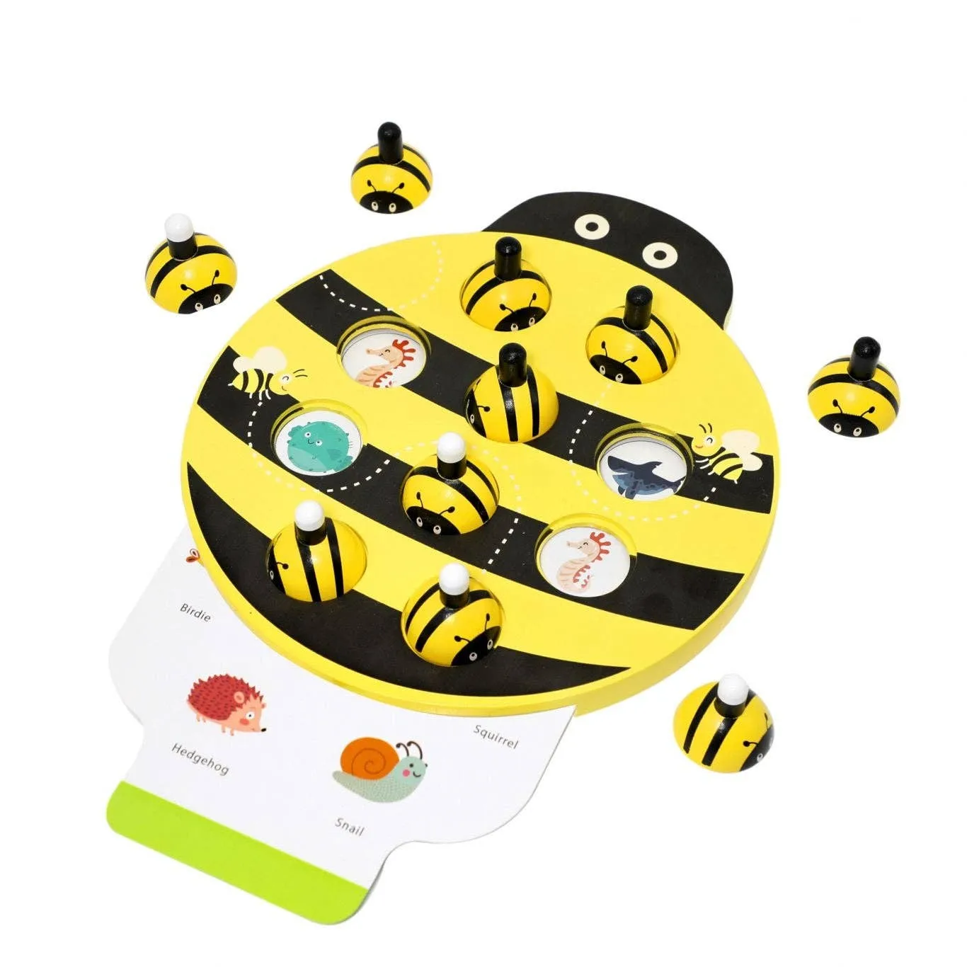 Leo & Friends Bee Memory Game  Wooden Memory Matching Game
