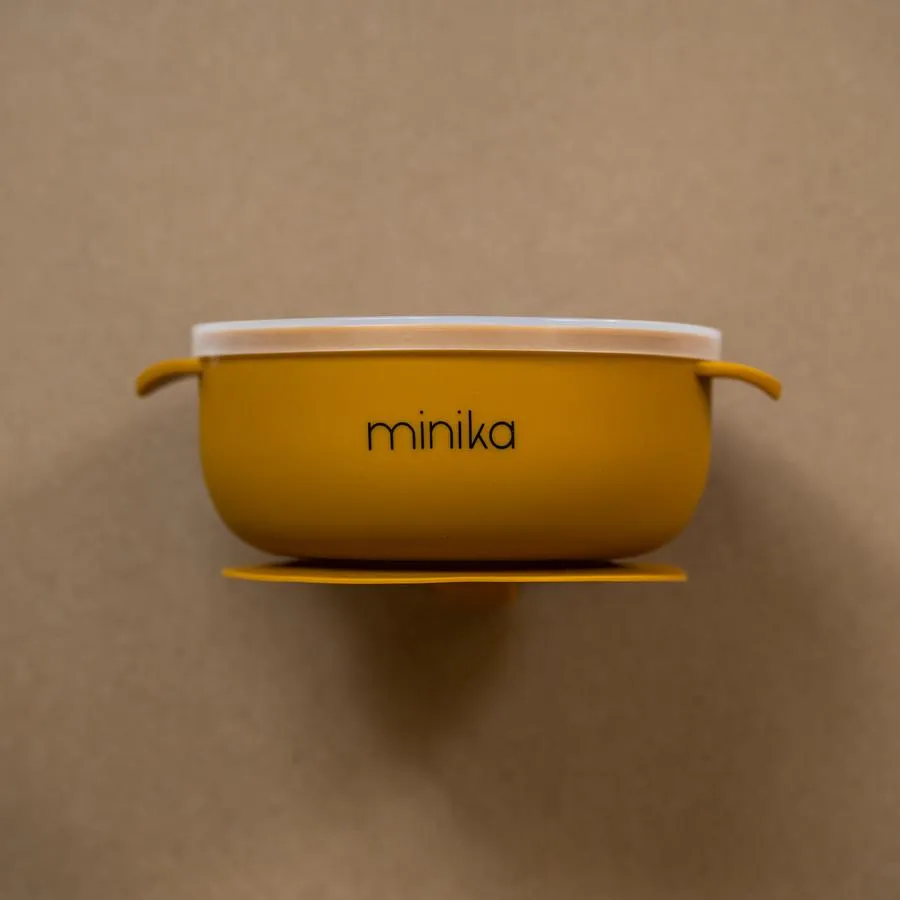 Minika Silicone Bowl With Lid - Ochre