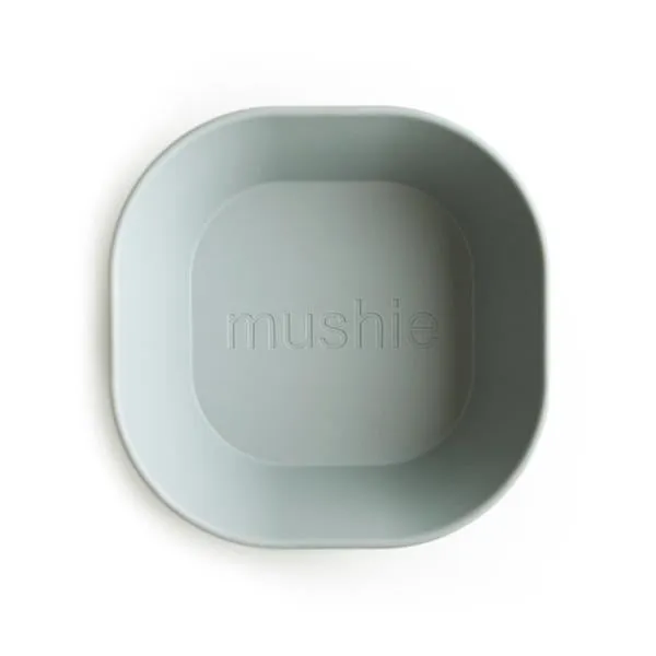 Mushie Dinnerware Square Bowl- Sage (set of 2)
