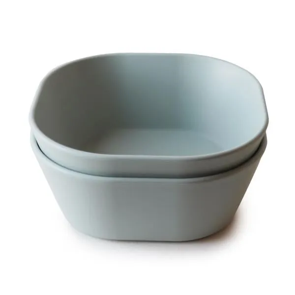Mushie Dinnerware Square Bowl- Sage (set of 2)