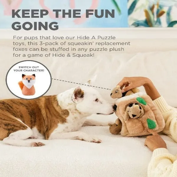 Outward Hound Squeakin' Squirrels Plush Dog Toys; 3 Pack