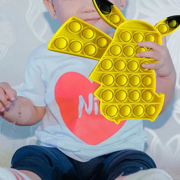 Piper Pop Pop Fidget Toy It Bubble Sensory Cute Yellow Silicone Relieves Stress ADHD Anxiety Gift Boy Kid Teen Girls(Pikachu)