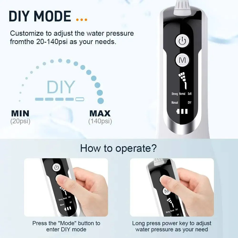Portable Oral Irrigator Waterproof Teeth Cleaner  Water Flosser Dental Water Jet