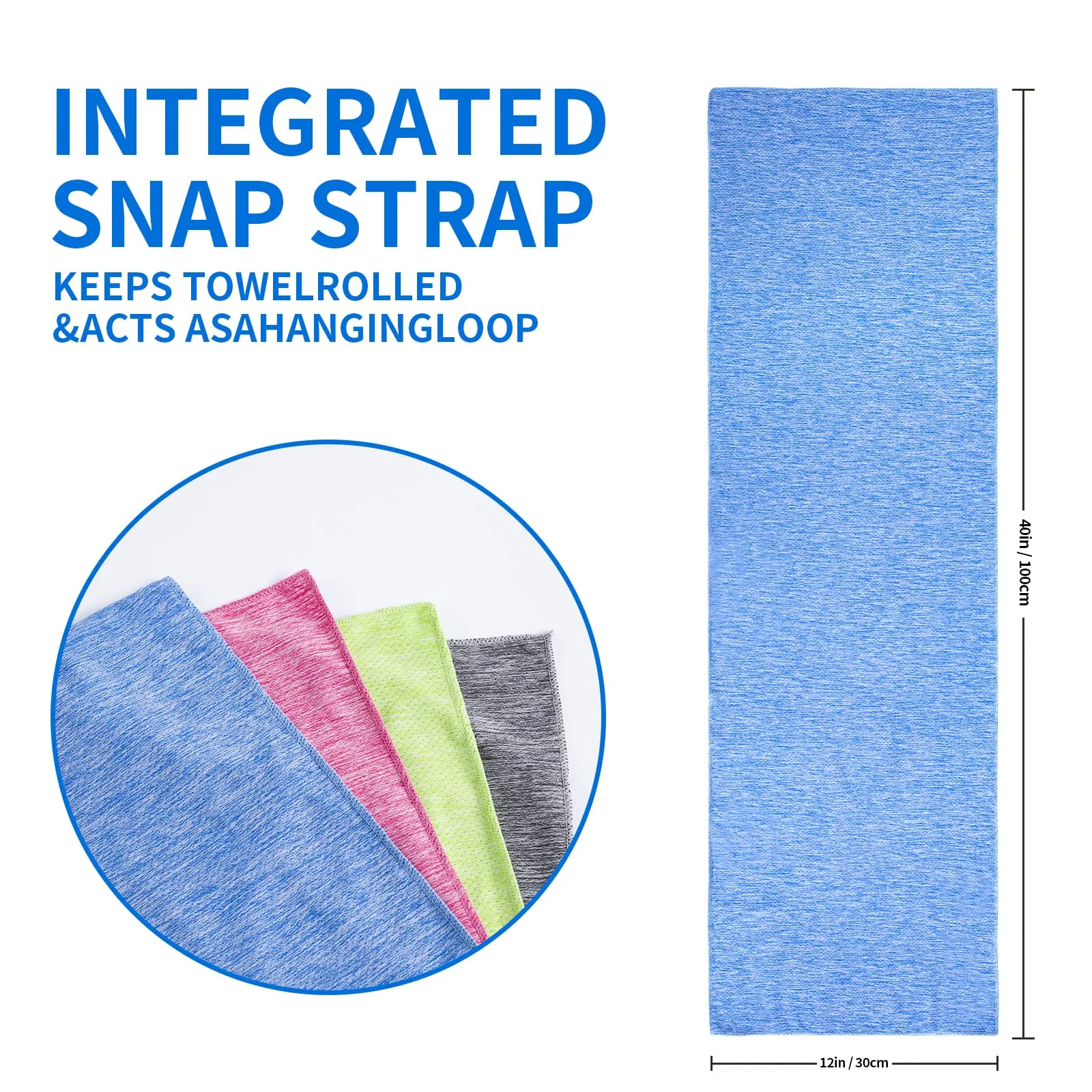 Premillow Cooling Towels - 4 Pack Cooling Towel(40"x12"), Cooling Towels for Neck and Face, Microfiber Soft Breathable Cooling Towel for Hot Weather