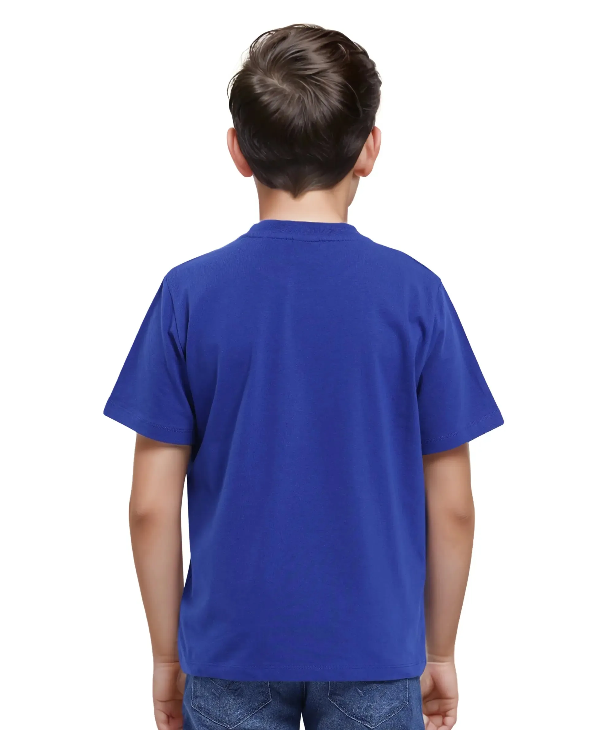 Rare Ones Kids Jos Blue Cotton Short Sleeve Regular Fit HD Placement Print T-Shirt