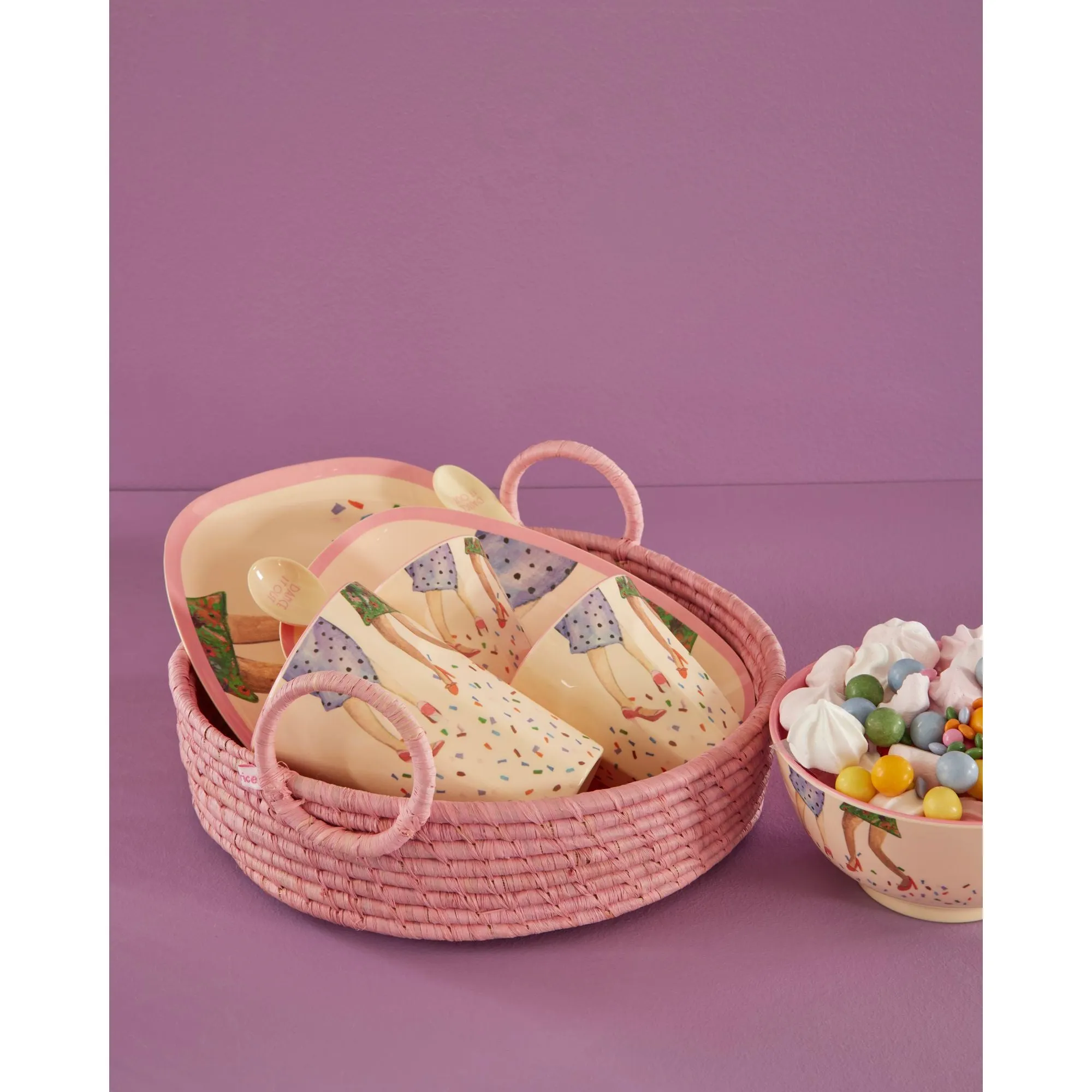 Rice DK Melamine Bowl with Dancing Legs Print - Medium