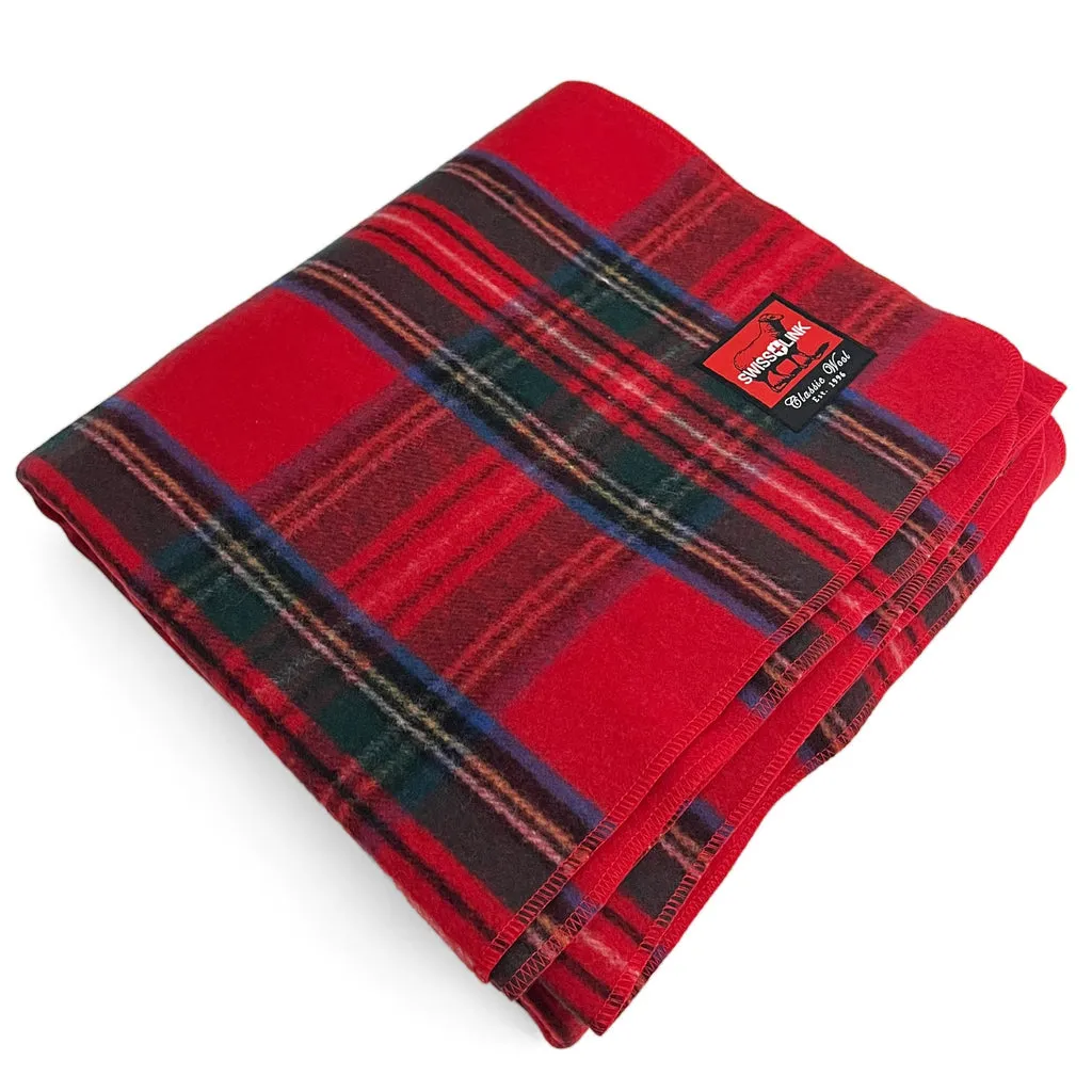 Royal Stewart Plaid Wool Blanket