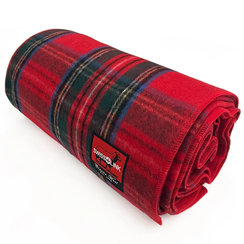 Royal Stewart Plaid Wool Blanket