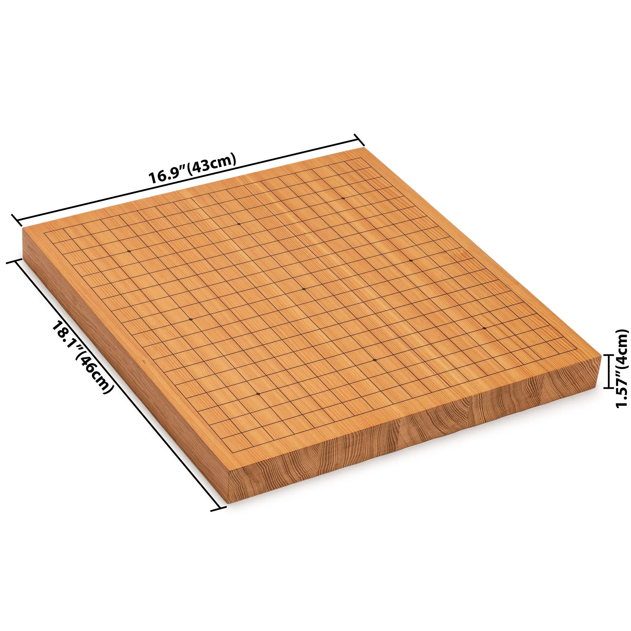 Shin Kaya 1.6-Inch Reversible 19x19 / 13x13 Go Game Board (Goban)