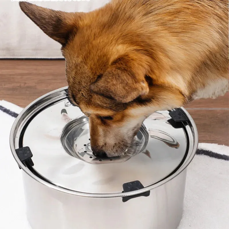 Stainless Steel Dog Water Bowl with No-Spill Design