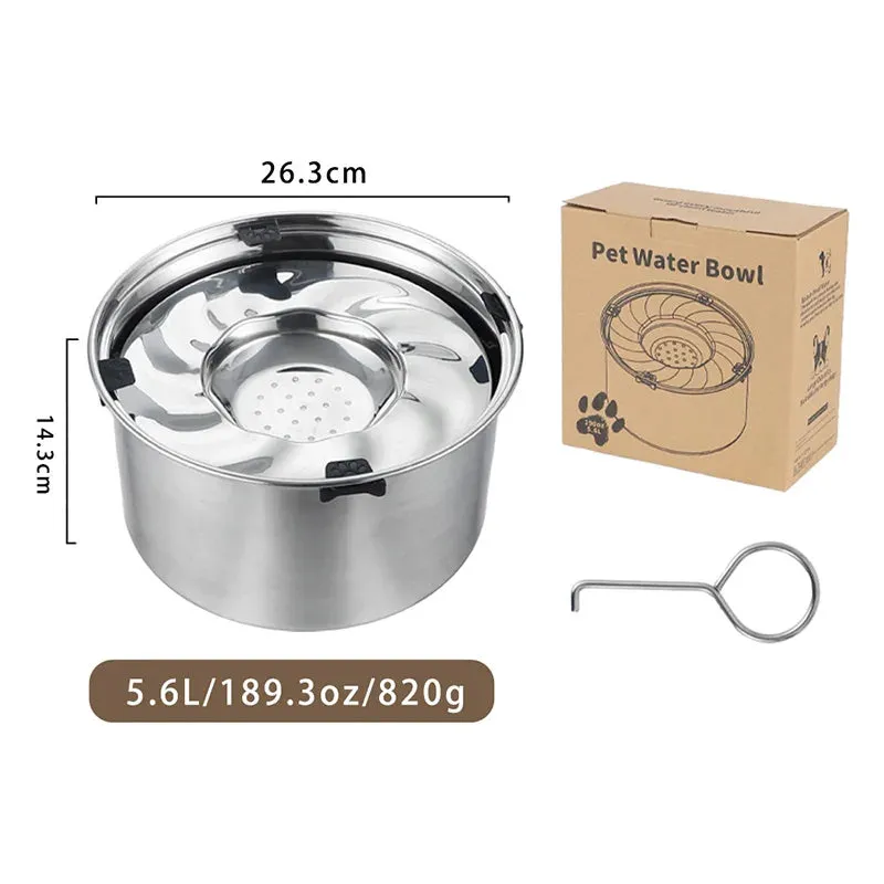 Stainless Steel Dog Water Bowl with No-Spill Design