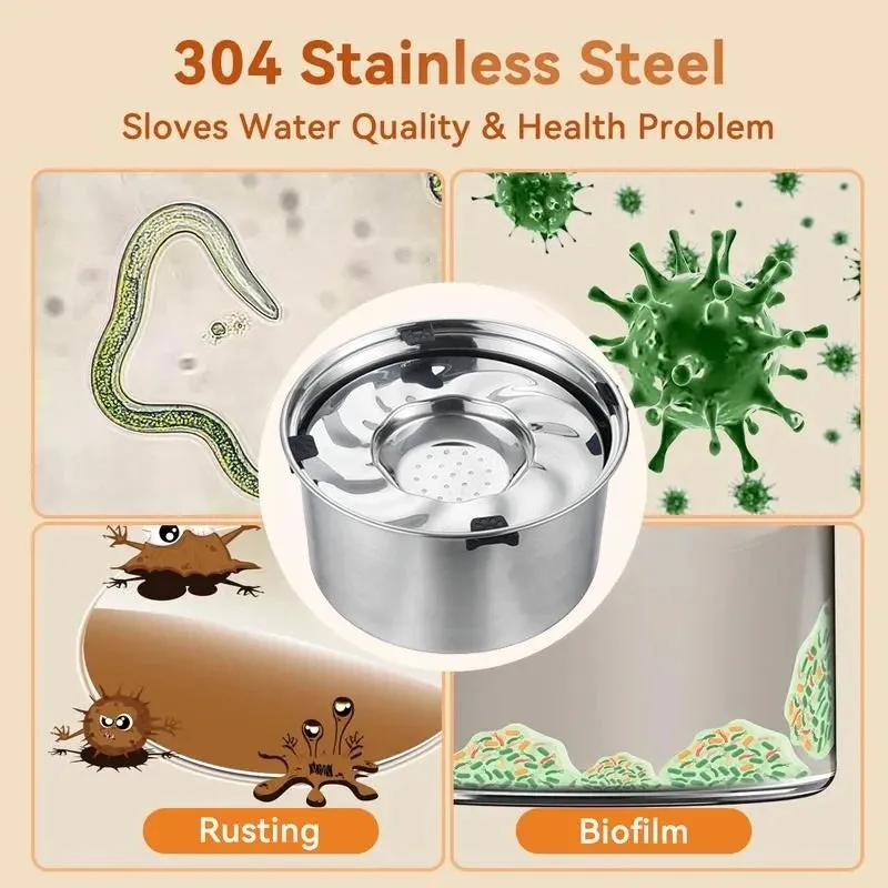 Stainless Steel Dog Water Bowl with No-Spill Design