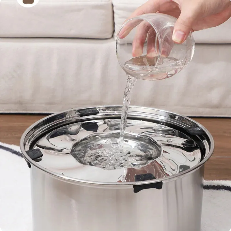 Stainless Steel Dog Water Bowl with No-Spill Design